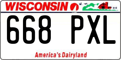 WI license plate 668PXL