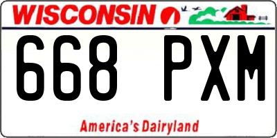 WI license plate 668PXM