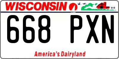 WI license plate 668PXN