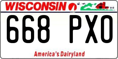 WI license plate 668PXO