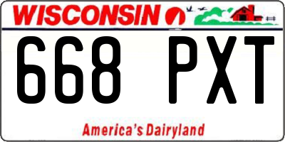 WI license plate 668PXT