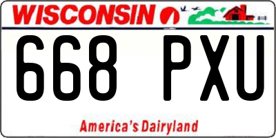 WI license plate 668PXU