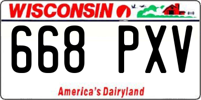 WI license plate 668PXV