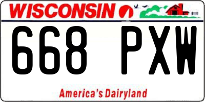 WI license plate 668PXW
