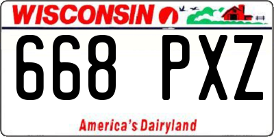 WI license plate 668PXZ