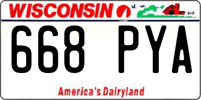 WI license plate 668PYA