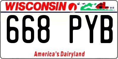 WI license plate 668PYB