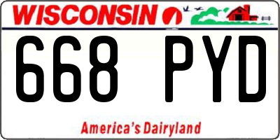 WI license plate 668PYD