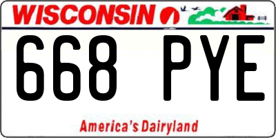 WI license plate 668PYE