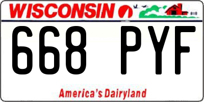 WI license plate 668PYF