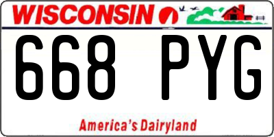 WI license plate 668PYG