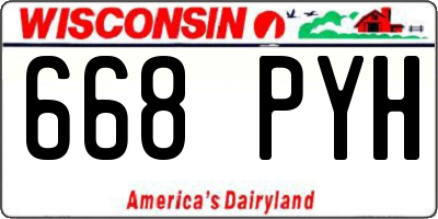WI license plate 668PYH