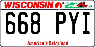 WI license plate 668PYI