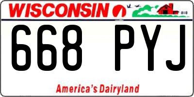 WI license plate 668PYJ