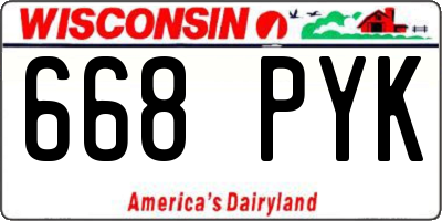 WI license plate 668PYK