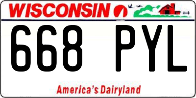 WI license plate 668PYL