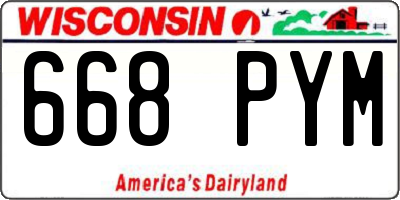 WI license plate 668PYM