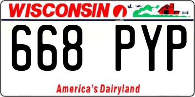WI license plate 668PYP