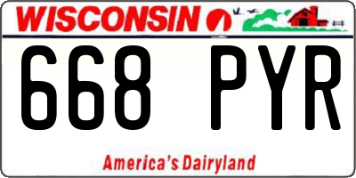 WI license plate 668PYR