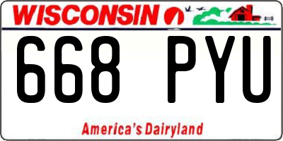 WI license plate 668PYU