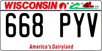 WI license plate 668PYV