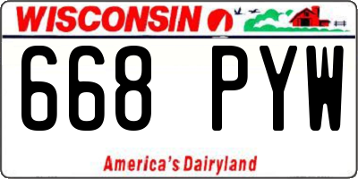 WI license plate 668PYW