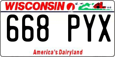 WI license plate 668PYX