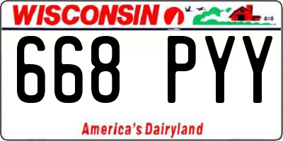 WI license plate 668PYY