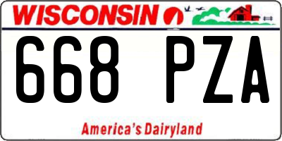 WI license plate 668PZA