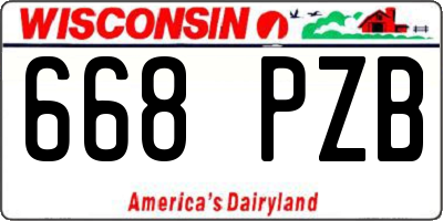 WI license plate 668PZB