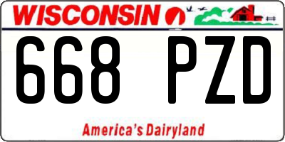 WI license plate 668PZD