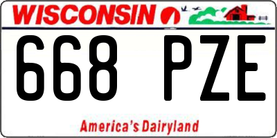 WI license plate 668PZE
