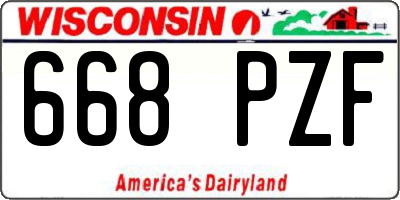 WI license plate 668PZF
