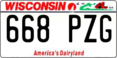 WI license plate 668PZG