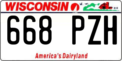 WI license plate 668PZH