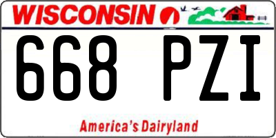 WI license plate 668PZI
