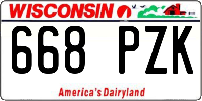 WI license plate 668PZK