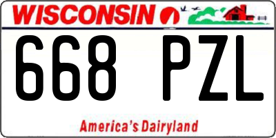 WI license plate 668PZL