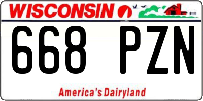 WI license plate 668PZN