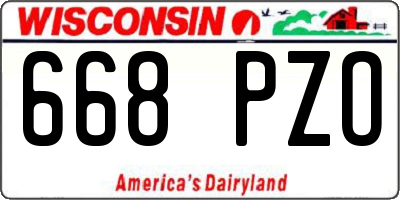 WI license plate 668PZO