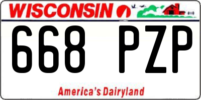 WI license plate 668PZP