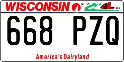 WI license plate 668PZQ