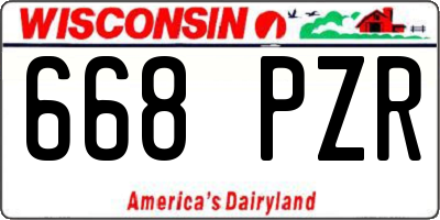 WI license plate 668PZR