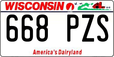 WI license plate 668PZS