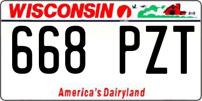 WI license plate 668PZT