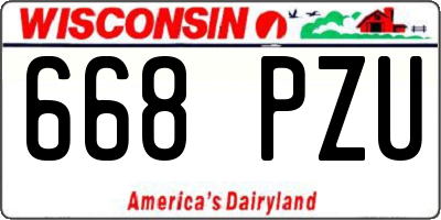 WI license plate 668PZU