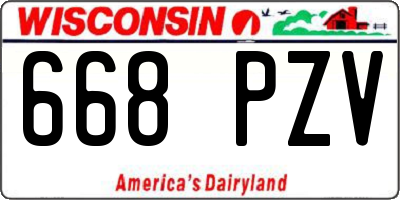 WI license plate 668PZV