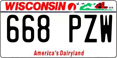 WI license plate 668PZW