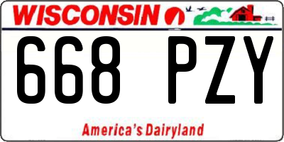 WI license plate 668PZY