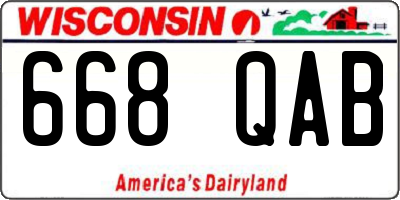 WI license plate 668QAB